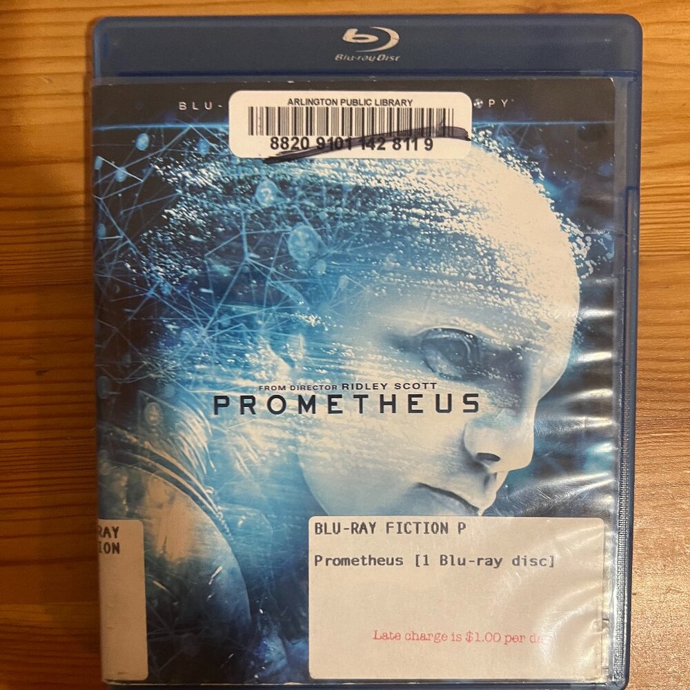 Prometheus (2012, Blu Ray Disk Only) Ex Library Copy Used Good Condition $8